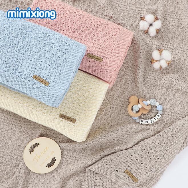 ブランケット かわいい赤ちゃん用編み毛布 子供膝掛け 綿素材