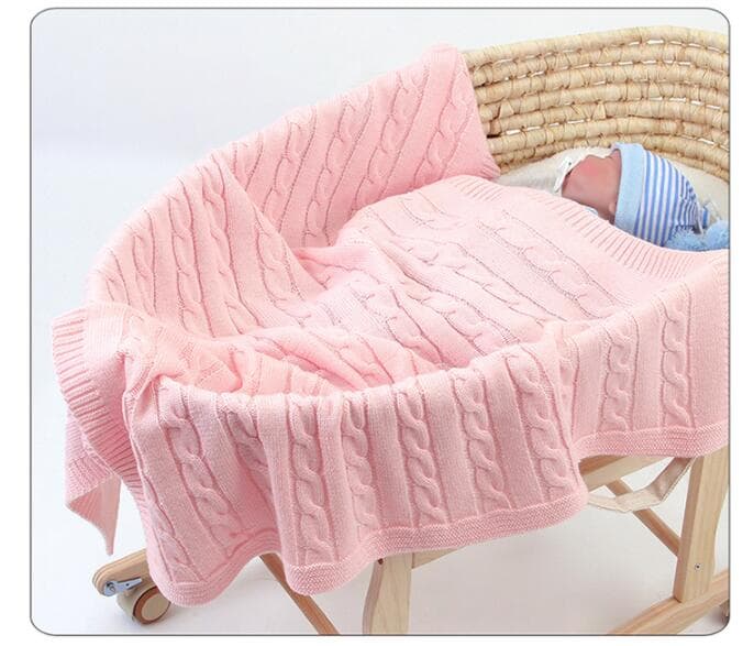 ブランケット かわいい編み毛布 赤ちゃん用綿ひざ掛け八十×百センチ