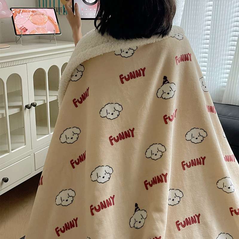 パンダプリントニットブランケット