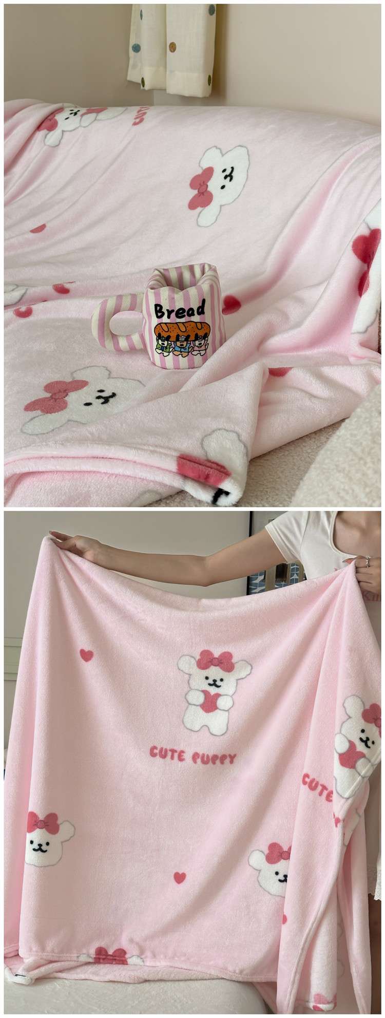 もこもこフルーツ柄ブランケット