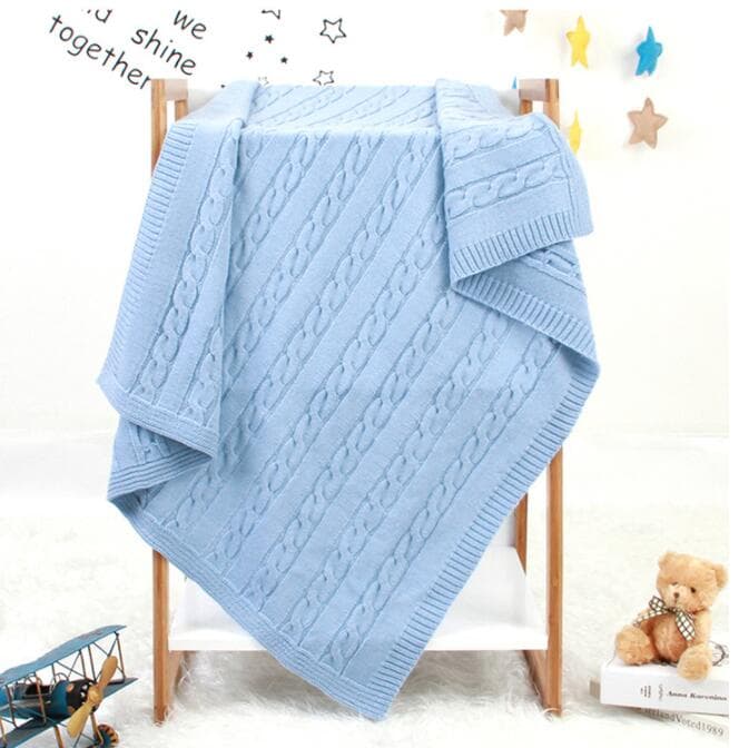 ブランケット かわいい編み毛布 赤ちゃん用綿ひざ掛け八十×百センチ