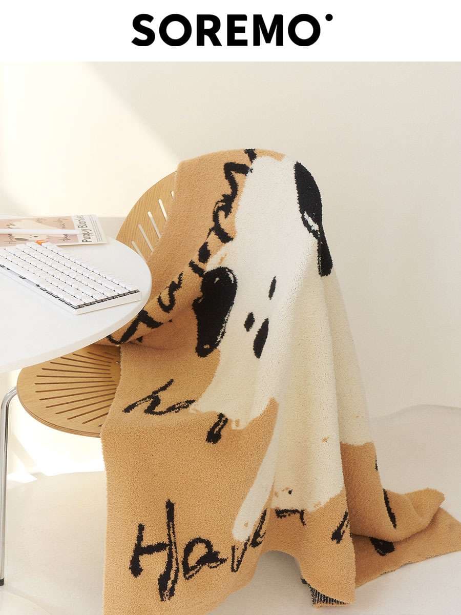 ふんわりお花とうさぎの癒しブランケット