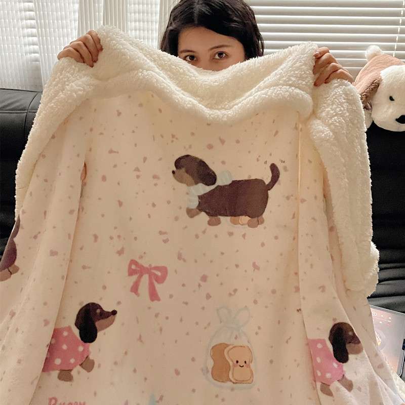 パンダプリントニットブランケット