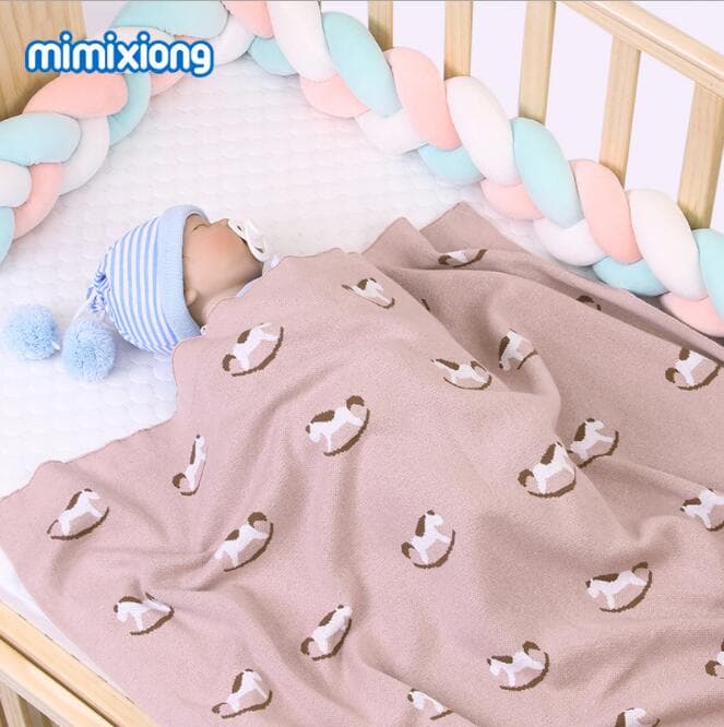 ブランケット かわいい牛柄編み毛布 赤ちゃん子供用ひざ掛け