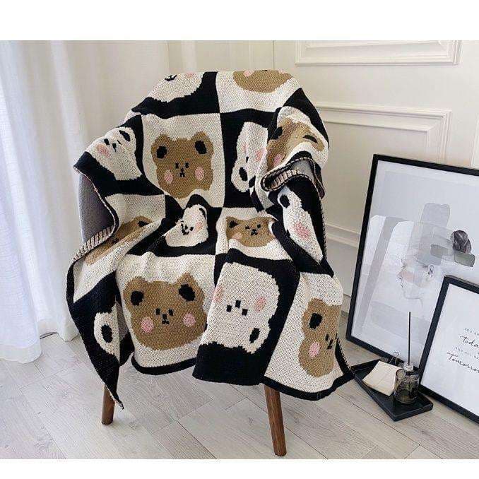 ねこちゃんモチーフのあったかお昼寝ブランケット