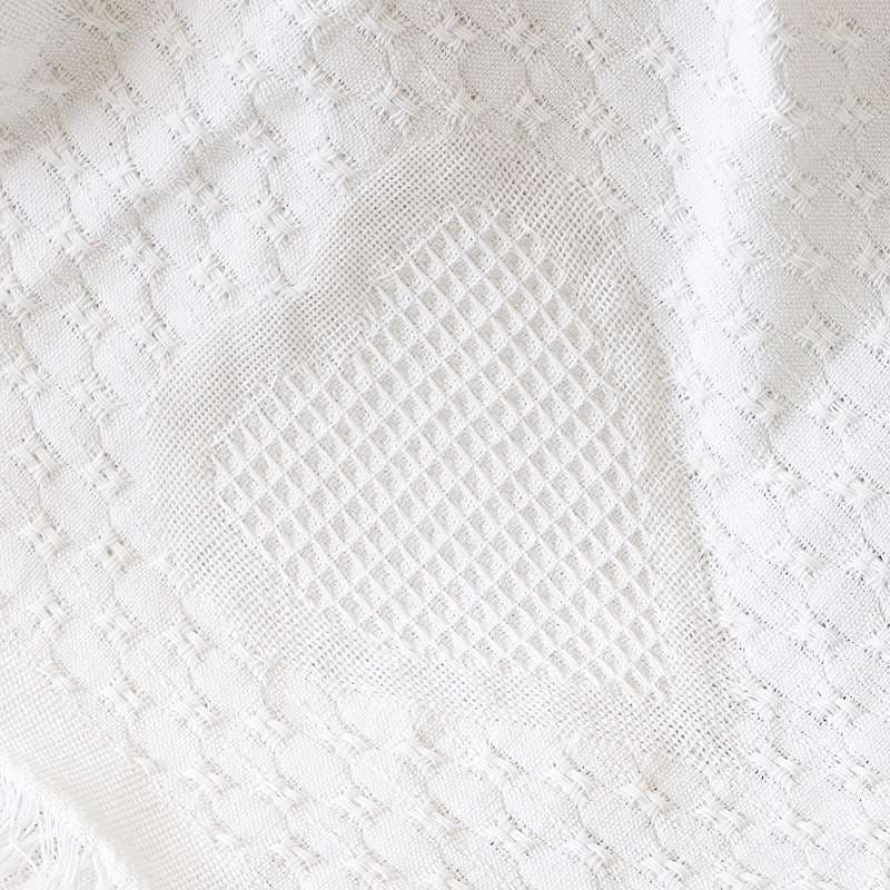 ストライプ柄フリンジブランケット