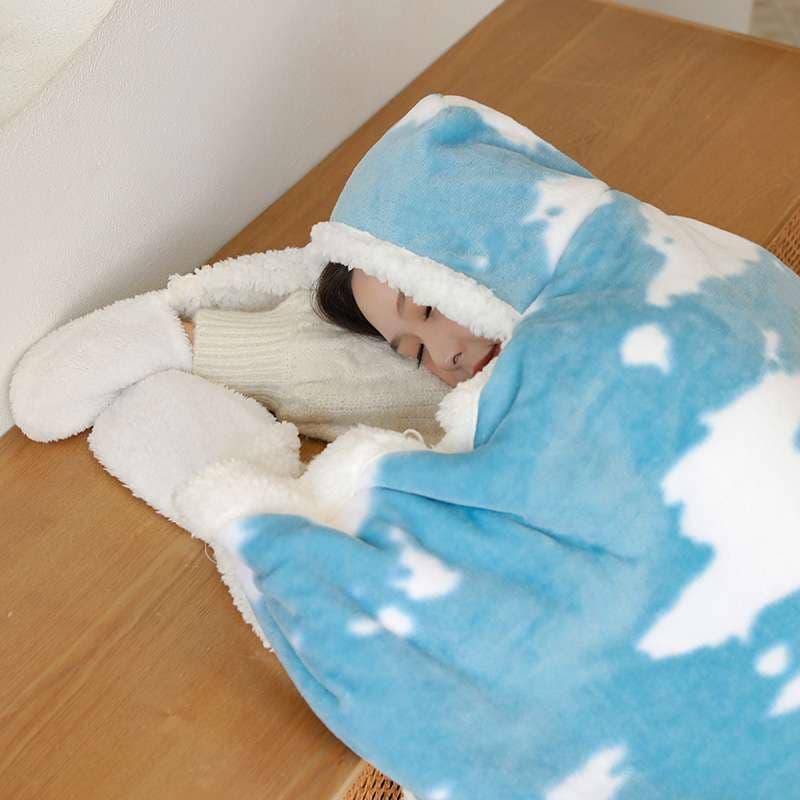 ブランケット  もこもこ着る毛布 暖かふわふわルームウェア