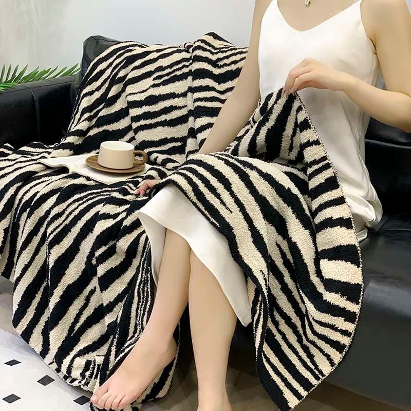 北欧風モダンチェック柄ブランケット