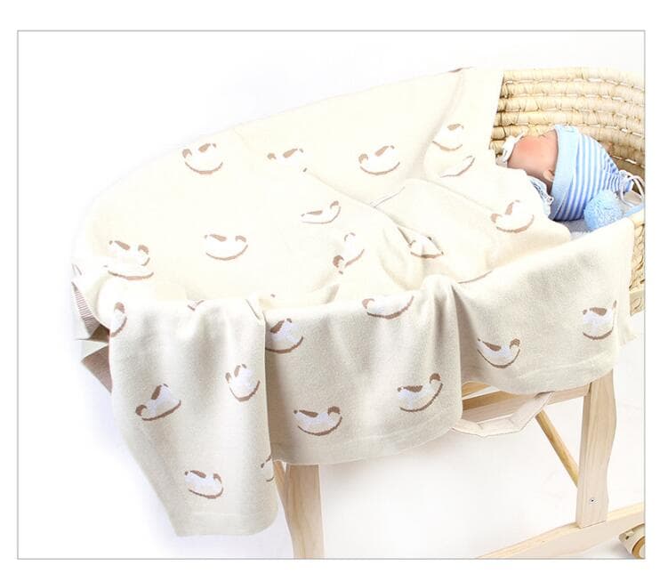 ブランケット かわいい牛柄編み毛布 赤ちゃん子供用ひざ掛け