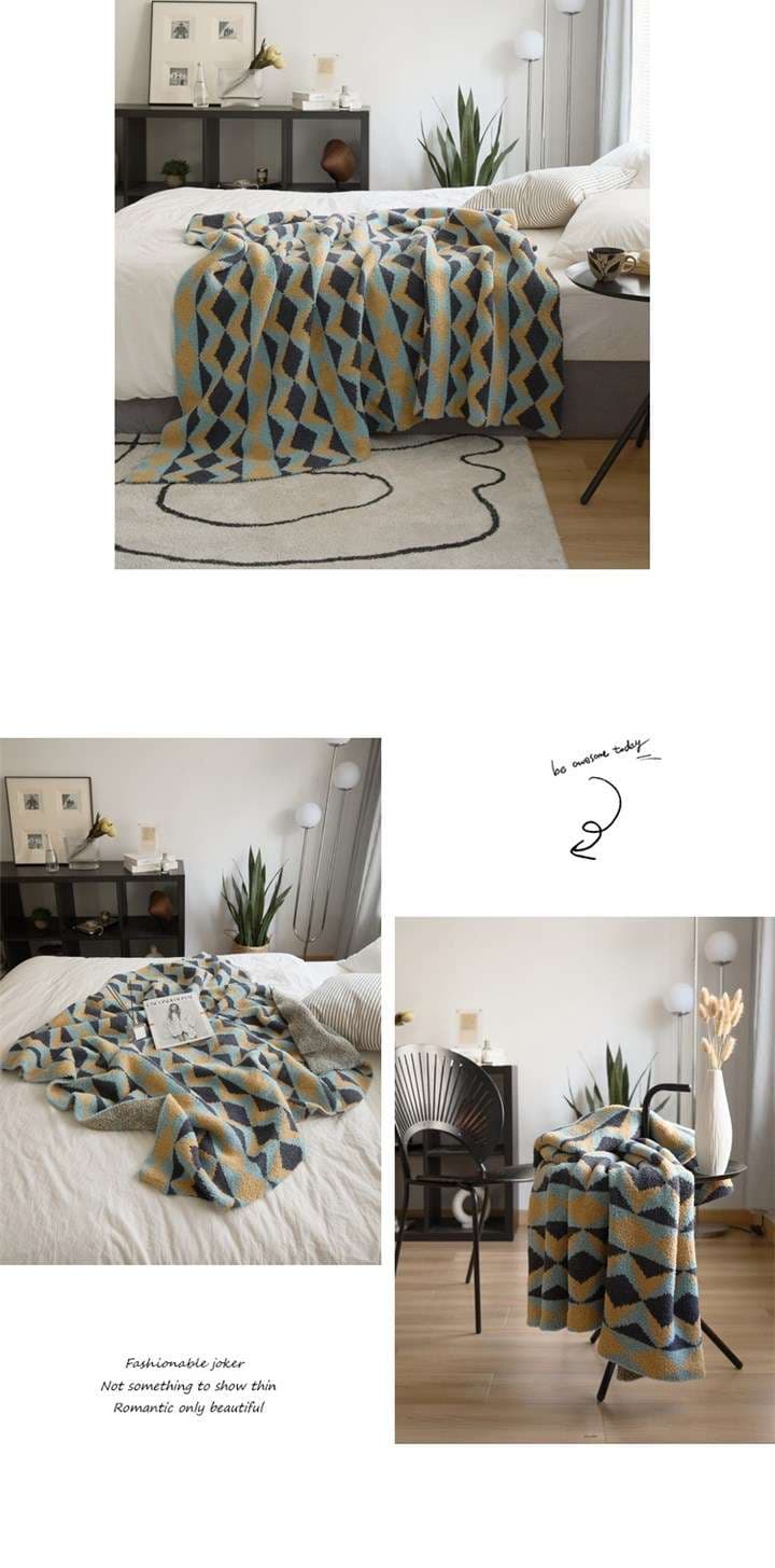 タッセル付きニットブランケット