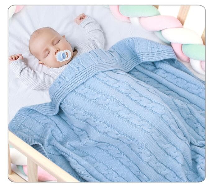 ブランケット かわいい編み毛布 赤ちゃん用綿ひざ掛け八十×百センチ